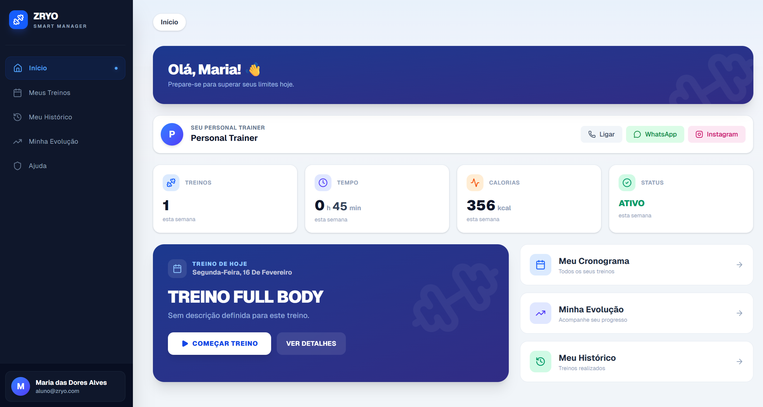 ZRYO Dashboard Preview